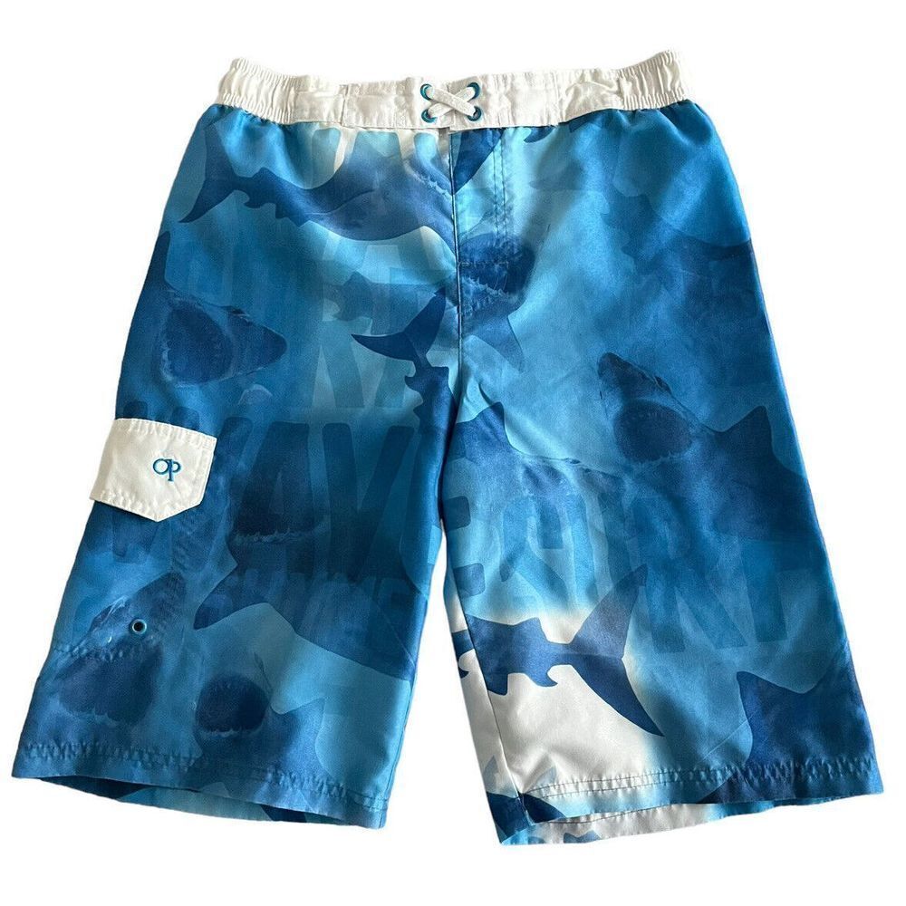 Ocean Pacific Boys XL Swim Shorts Trunks Sharks